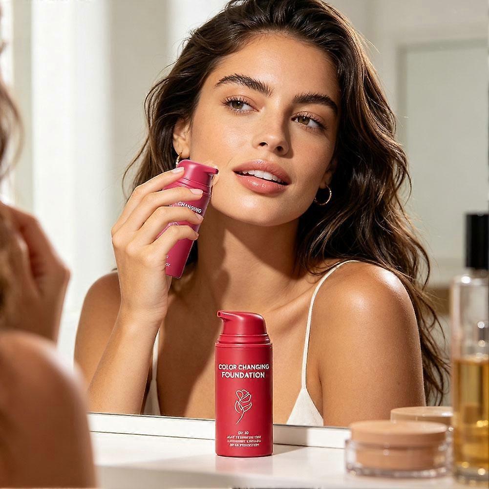 Fond de ten cu schimbare de culoare 30ml/1fl.oz cu pompă pentru estomparea imperfecțiunilor și a liniilor fine