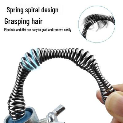 Hand-Crank Pipe and Sewer Unblocking Tool with Spring Steel Wire for Toilets and Kitchens