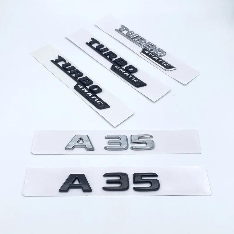 FYVE4 ABS 2016afterwards Silver Black Letters A35 Turbo 4matic Emblem for Mercedes Benz Car Fender Trunk Rear W176 W177 Logo Sticker