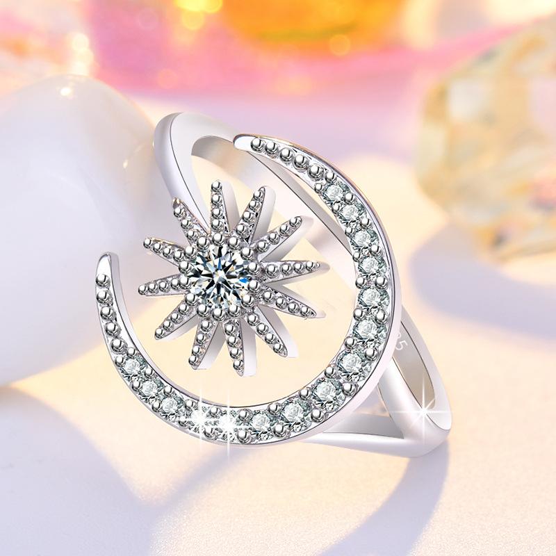 Original 925 Silver Ring High Quality Adjustable Opening AAA Zircon For Women Wedding Fine Fashion Jewelry Gift