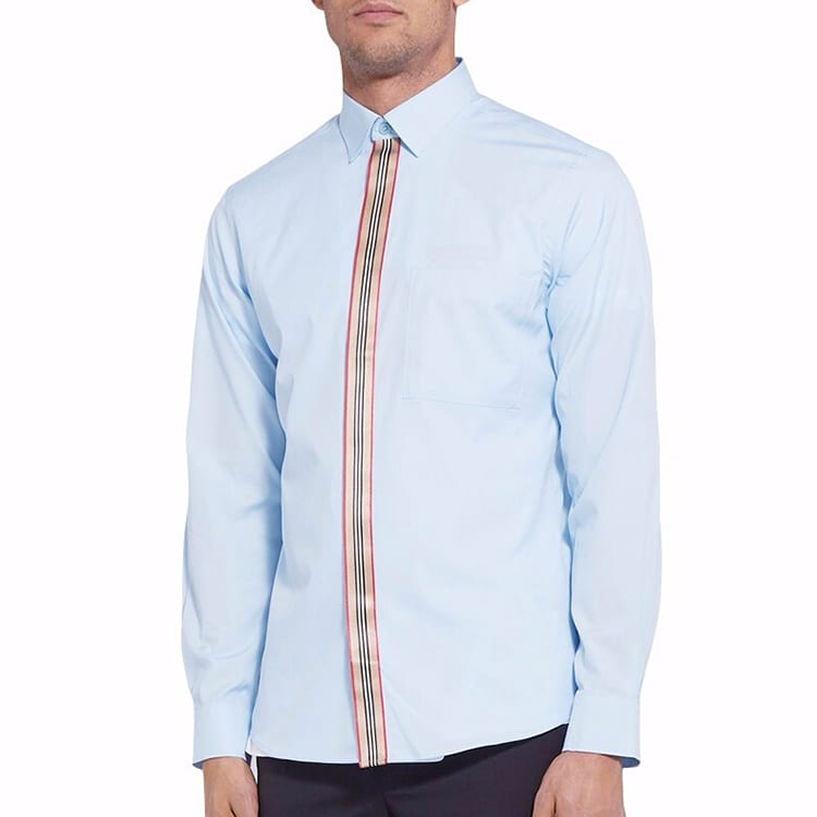 Burberry Shirts Men's Blue Pointed Collar Moderate Other 80154351