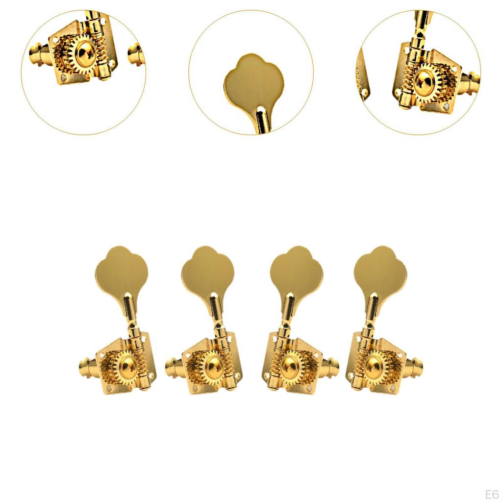 4 Pieces Electric Bass Tuning Pegs Knobs Keys Machine Heads Open Frame Tuner for Show