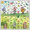 9 Sheets Spring Butterfly Gnomes Static Clings Window Sticker Decal for Bedroom Living Room Festival Home Decorations