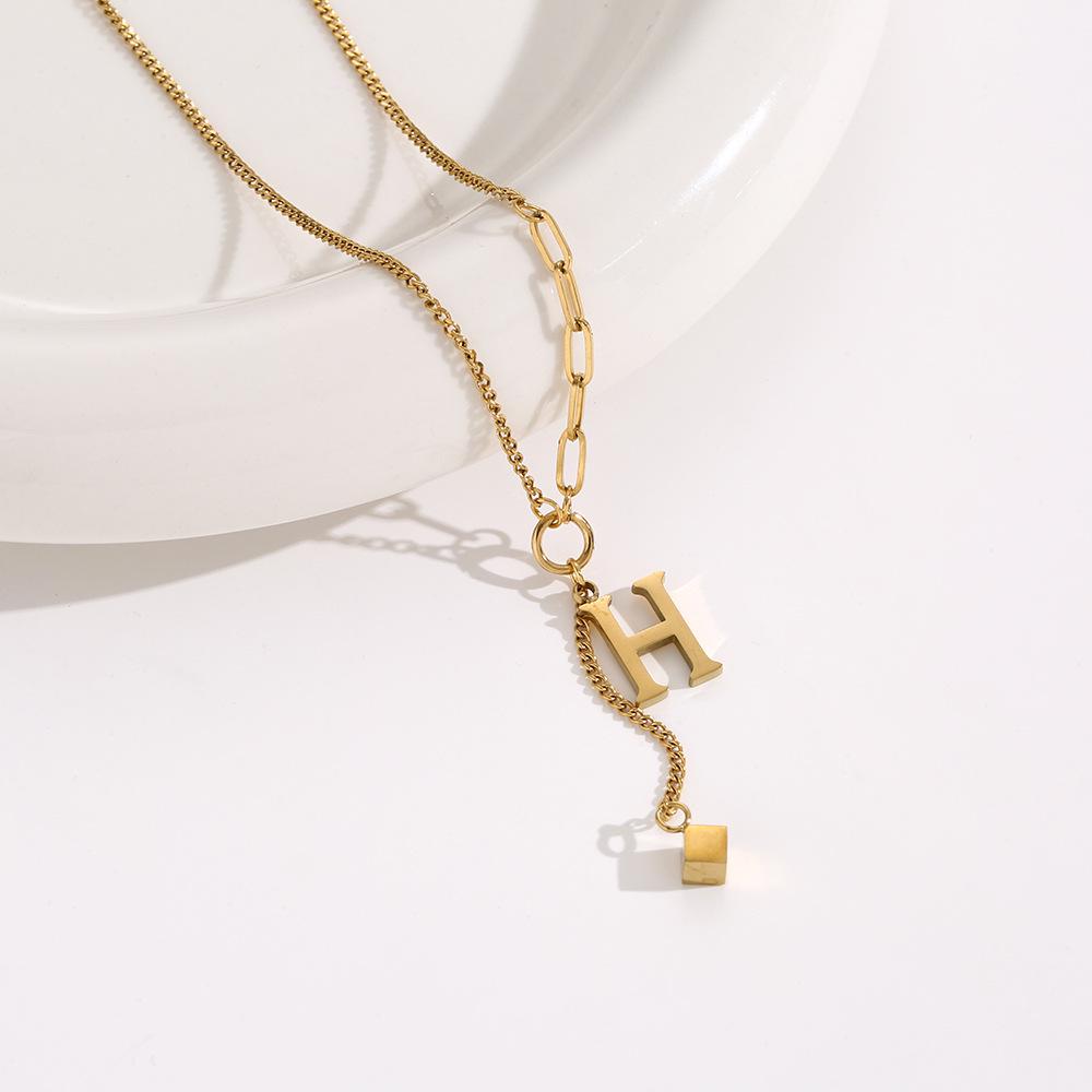 Colier din Oțel Titan Placat cu Aur de 18K, Lanț Claviculă de Înaltă Calitate pentru Femei - Bijuterii care nu se Decolorează