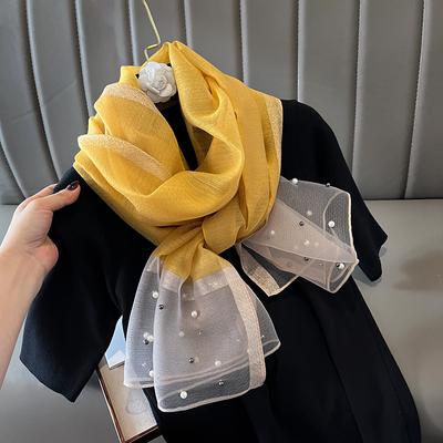 Luxury Shiny Diamond Scarf Silk Women Hijab Soft Wool Shawls and Wraps Large Thin Scarves Foulard Female Bufanda New