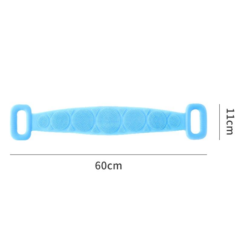 Bath Brush Double Sided Silicone Strong Back Scrubbing Towel Long Strip Belt Convenient Bath Cleaning Massage Brush