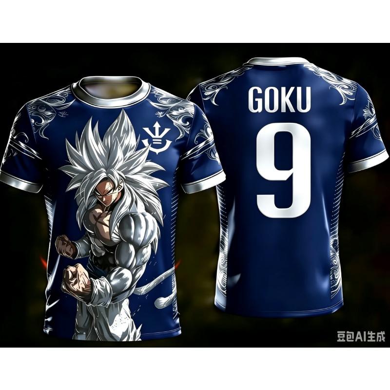2026 Dragon Ball Official Print Goku 10# Football Training Jersey Adult Kid S-6XL 90cm Stylish Casual Tees