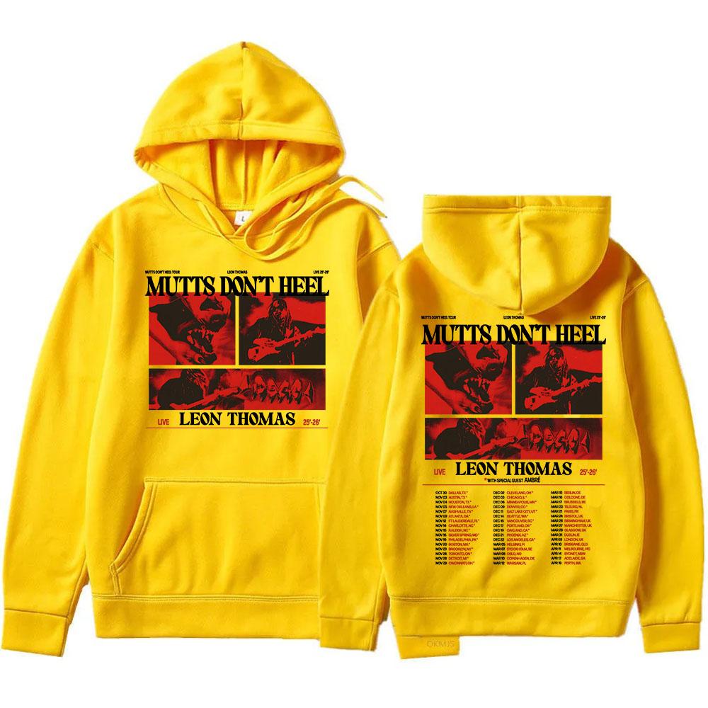 

Leon Thomas MUTTS DON T HEEL TOUR Hoodies Fleece Unisex Streetwear Fashion Grunge Male Sudaderas Men Clothing 3XL