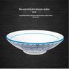 Ceramic Retro Blue & White Shallow Bowl for Noodles, Salad, Fruit, or Liangpi.