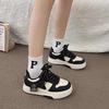 Fashion Board Shoes Women's Sneakers New Muffin Thick Bottom Khaki Black White Color Matching Fashion Women's Shoes Casual Sports Shoes