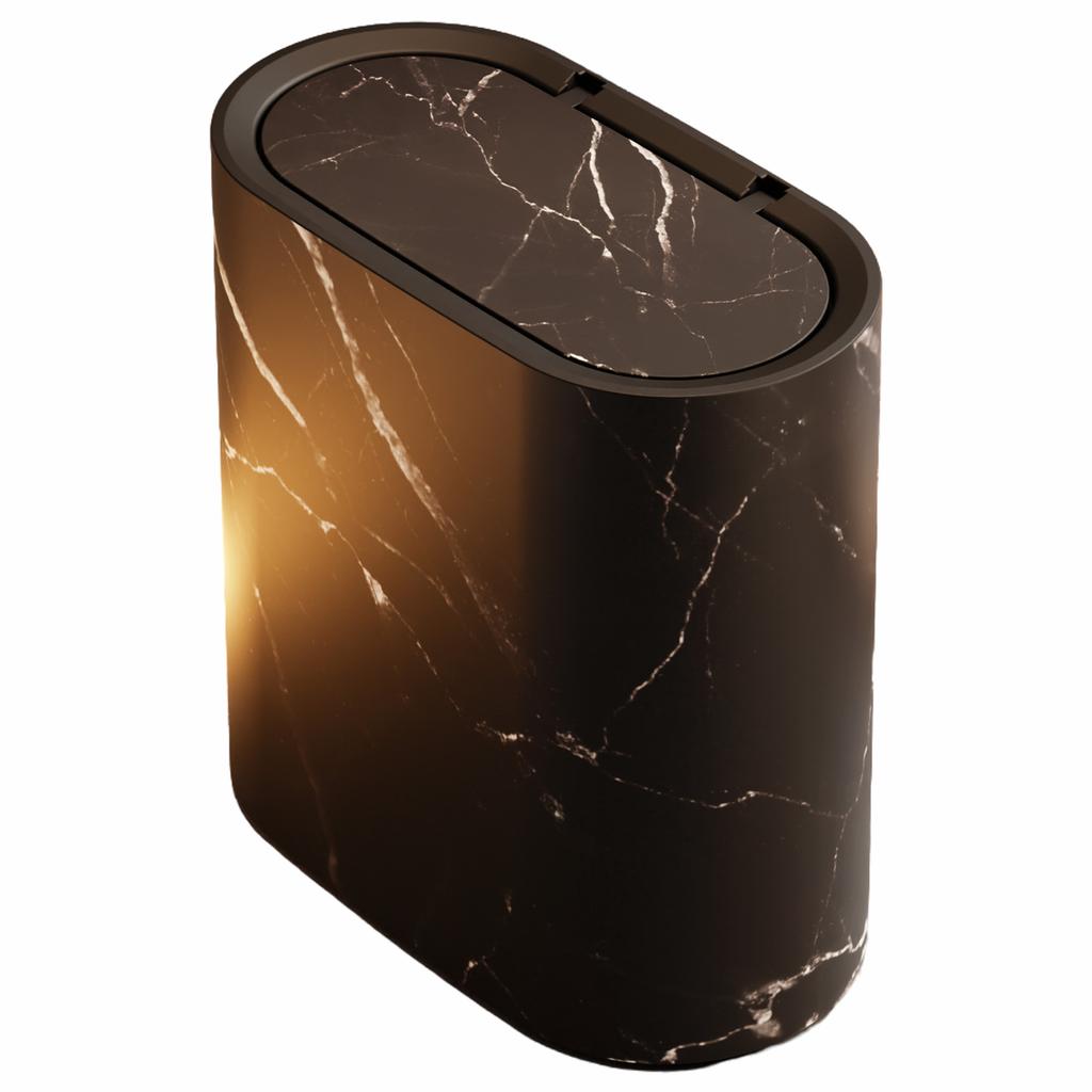 Nordic Marble Texture Trash Can Press type Wastebasket Narrow Toilet Trash Bin Wastebasket Bathroom Accessories Odor proof