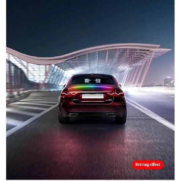 New Car Carbon Fiber Tail Light Modified Trunk Tail Light, Turn Signal Brake Light, Universal LED Iridescent Flow Light