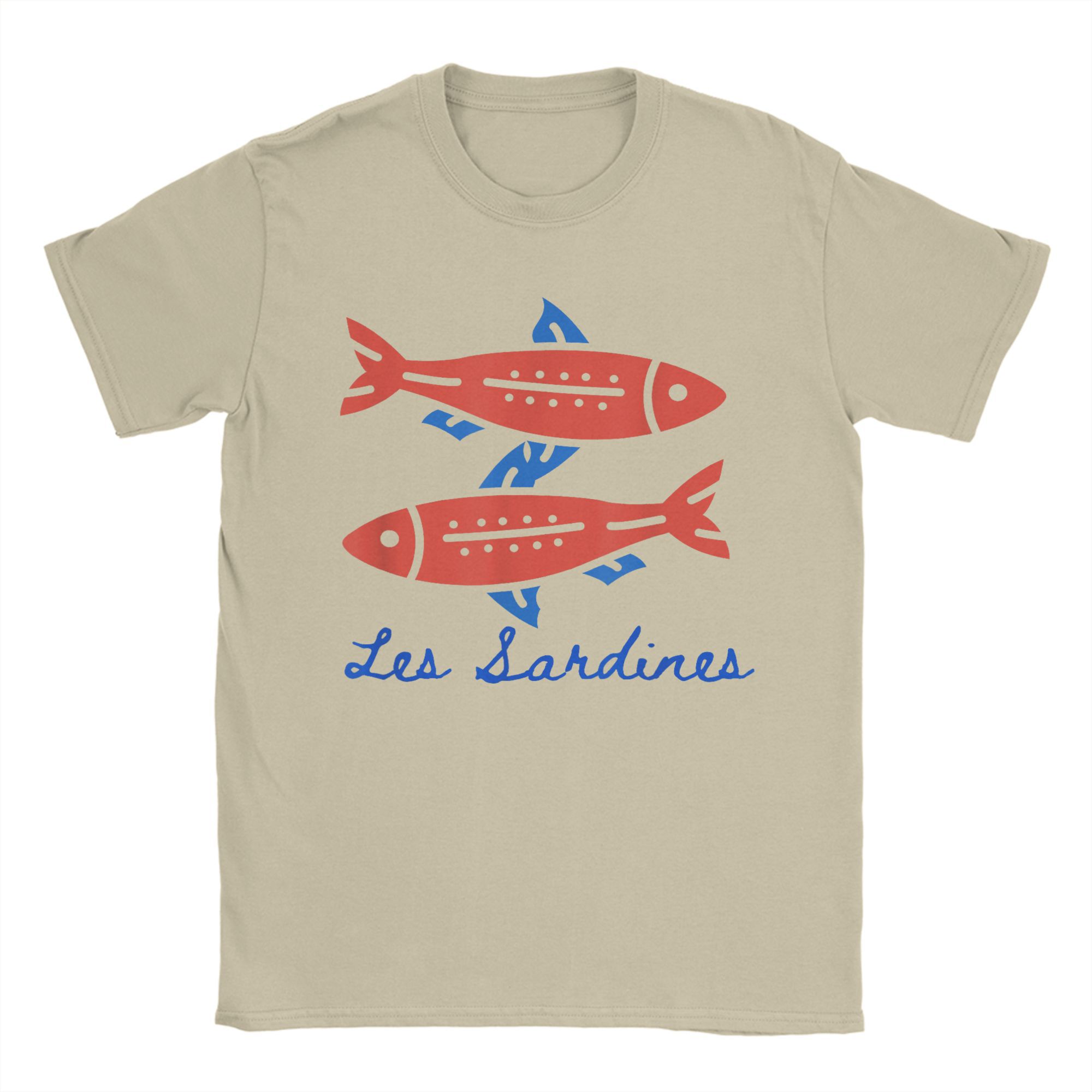

Мужские футболки Les Sardines Fisherman Aesthetic Coastal Fish Fashion 100% хлопок Футболки с коротким рукавом Футболка с принтом S хаки