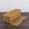 3 Grid Handmade Rattan Storage Box Straw Desktop Tea Set Storage Baskets with Cover Vintage Jewelry Storage Case for Decor