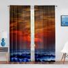 Beach Ocean Tropical Landscape Sheer Voile Curtain Hawaiian Sunset Sea Waves Tulle Curtain for Living Room Bedroom Kitchen Decor