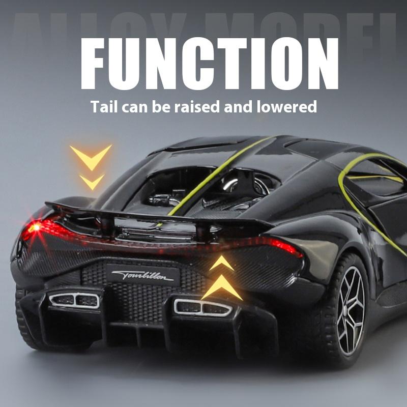 1/32 Scale Bugatti Tourbillon Alloy Super Sports Car Model, with Sound and Light Children's Toy Car, Suitable for Giving Gifts To Boys