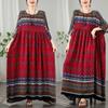 Vintage Vacation Style Travel Plus Plus Cover Flesh Thin Round Neck Long Skirt