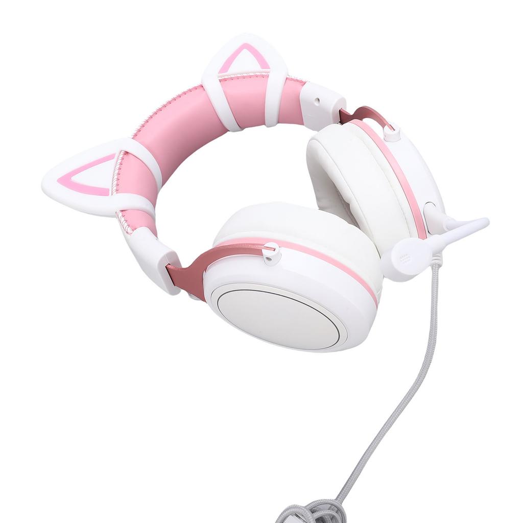 Gaming Headset Wired PC RGB Luminous Noise Reduction Over Ear Headphones with Mic