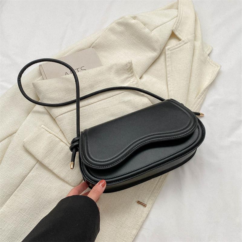 

Стильная Минималистичная Повседневная Сумка Кросс-боди в Форме Седла Для Женщин В Модных Цветах: Черный, Белый, Хаки И Розовый чёрный