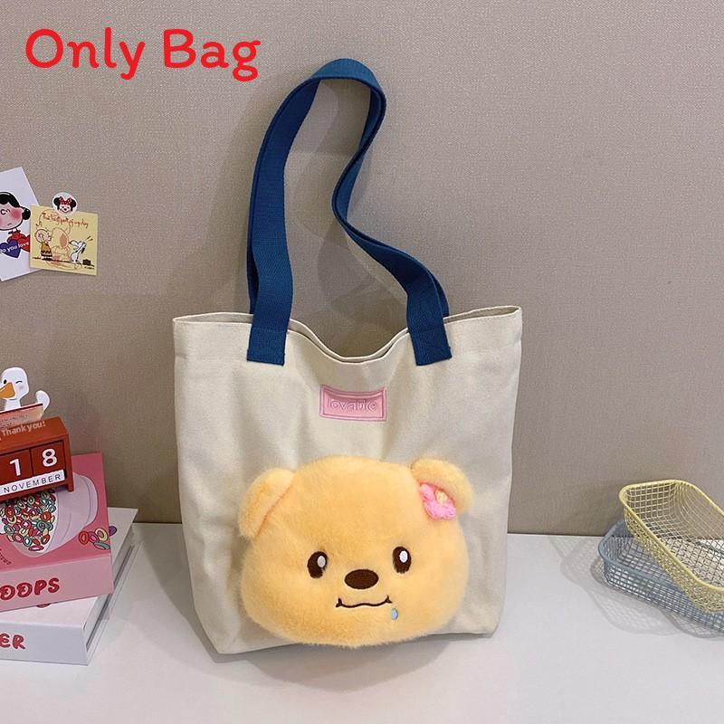 Panda Canvas Tote Bag Large Capacity Street Style For Daily Commute
