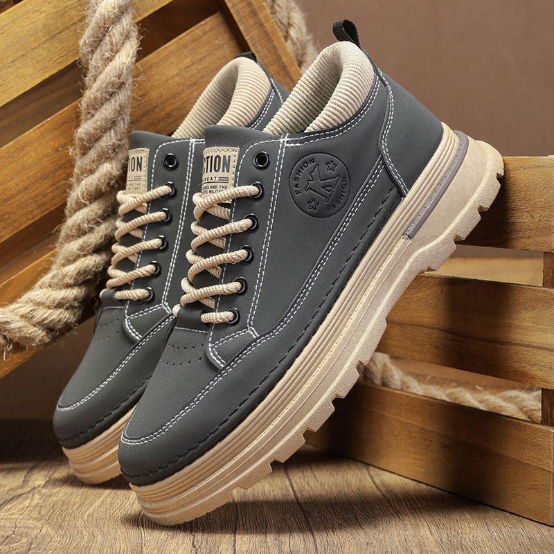 Martin Boots Men's Shoes Spring New Breathable Tooling Shoes Men's Trend Versatile Platform Sports Casual Board Shoes Trendy Shoes