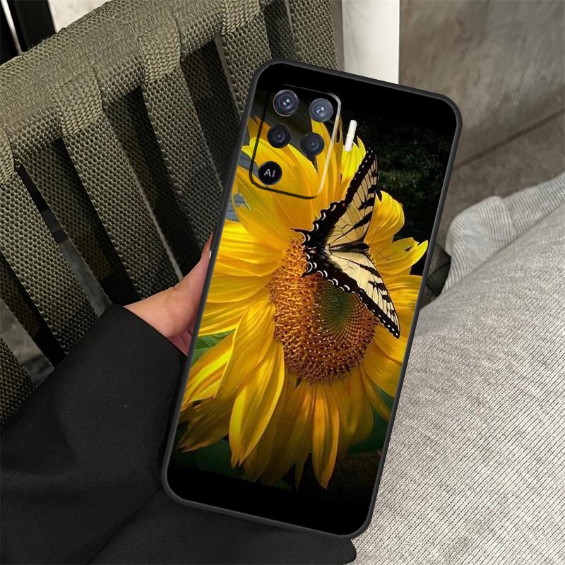 Sunflower Case For Oppo A18 A38 A58 A78 A98 A74 A94 A54 A40 A60 A80 A16 A76 A96 A15 A57S A17 A77 Cover