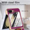 Anti-Knock Portable Bling Ring Case for Samsung Galaxy Z Flip 5 Flip4 Flip5 Flip 4 5G Leather Cell Phone Cover Glass Film