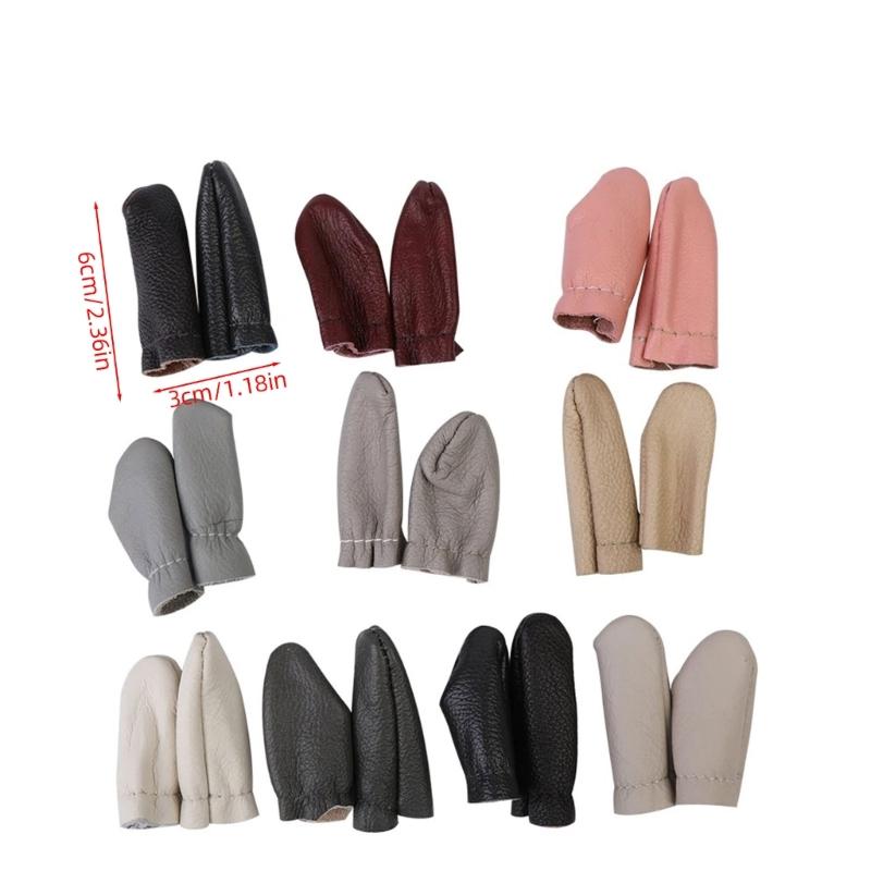 5 Sets/10Sets Leather Finger Protector, Needle Felting Knitting Finger Thimble Finger Cots for Hand Sewing Needlework X3UC