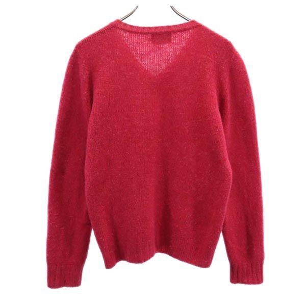 INVERALLAN British Wool Long Sleeve V Neck Knit 36 Reddish Sweater Men's Used