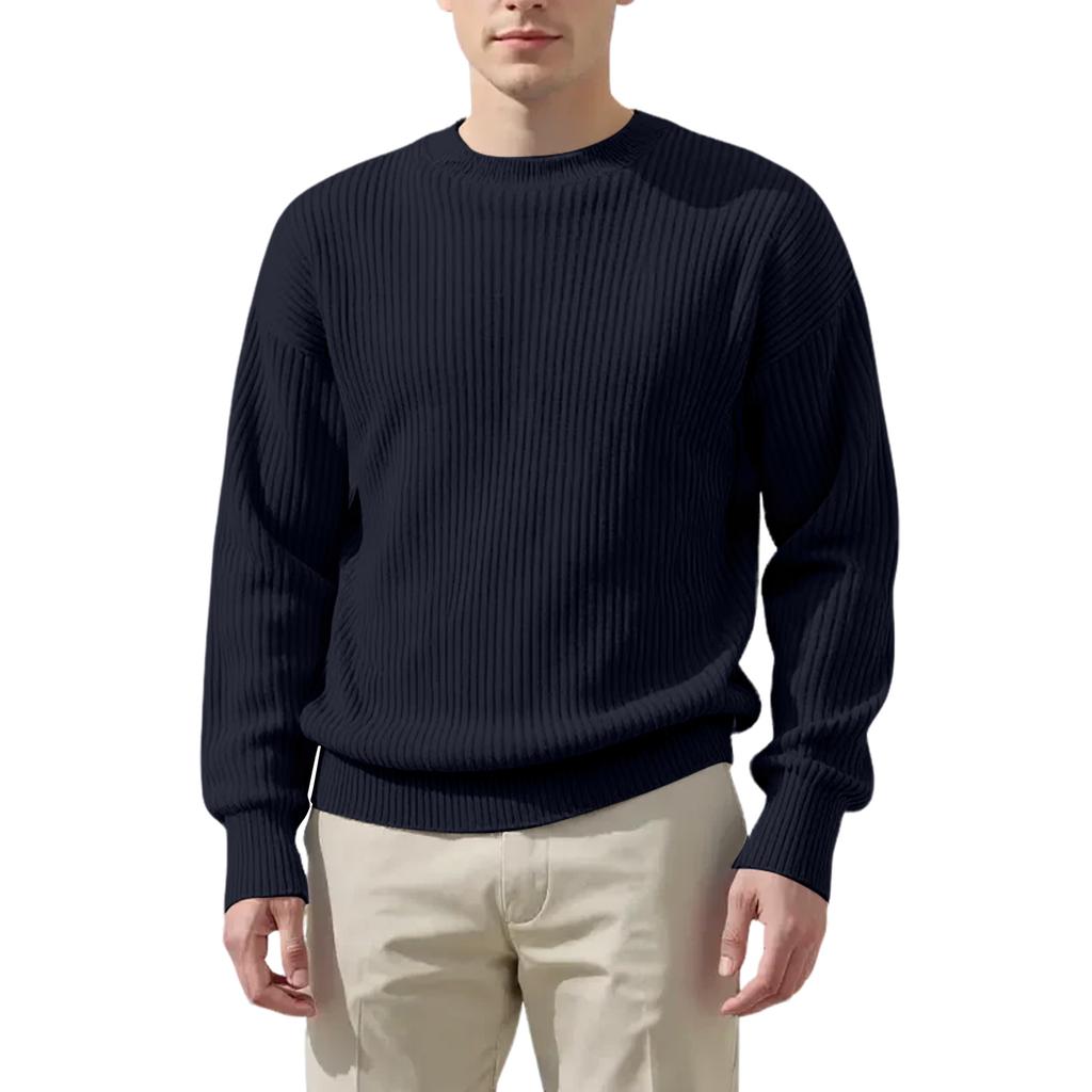 Men's Casual Loose Round Neck Sweater