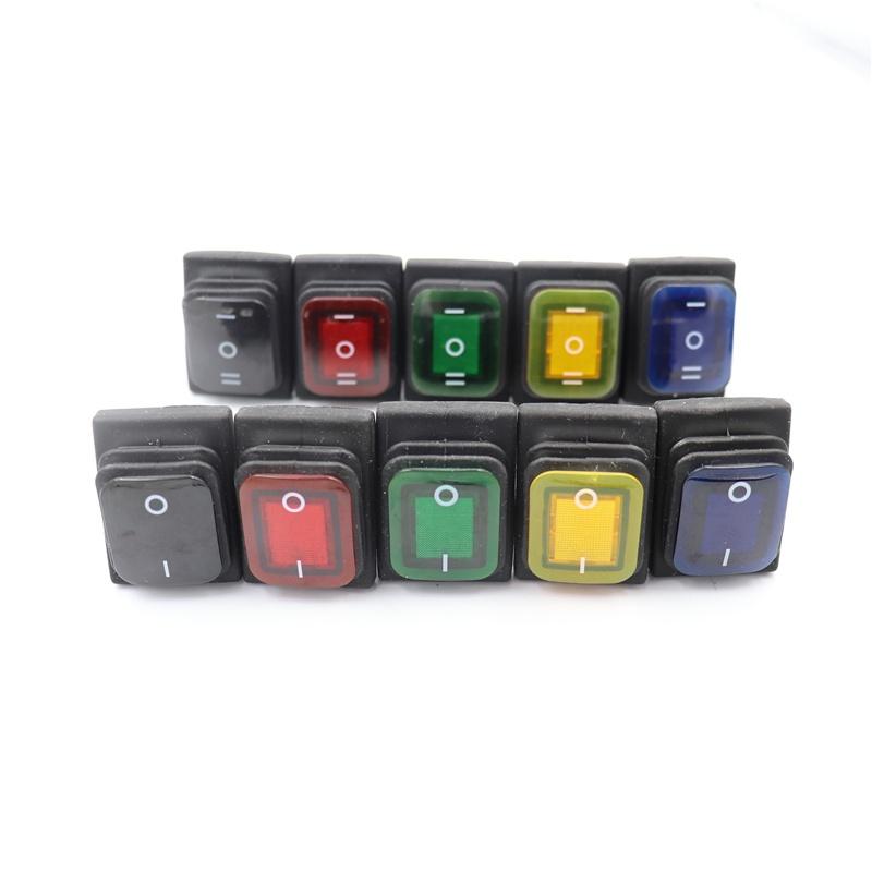 1Pcs On Off  KCD4 Waterproof and Oil Proof Switch Four Feet 2 File with Lights Rocker Power Switch LED 12V 220V