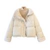 Fur Collar Splicing Loose Cotton-padded Jacket 2025 Winter New Women's Short Down Cotton-padded Jacket