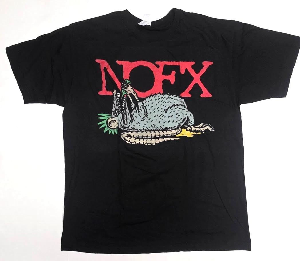 NOFX T-shirt Drunk Rat Punk Rock Men s Tee Black New L