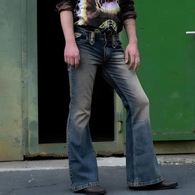 Herrenmode-Jeans, Boot-Cut-Bein, leicht ausgestellte Slim-Fit-Jeans, Designer-Klassiker, gewaschener Denim, Bell-Bottom-Hose, Übergröße