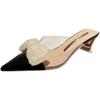 New Woman Trend Transparent High Heels for Women Pointed Toe Heeled Sandals Fashion Bow Slingbacks Pumps Ladies Stiletto Shoes