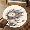 1pc Lion Windy Round Chair Mat Office Area Rug - Non-Slip, Floor Mat for Office, Bedroom, and Indoor Decor P127150