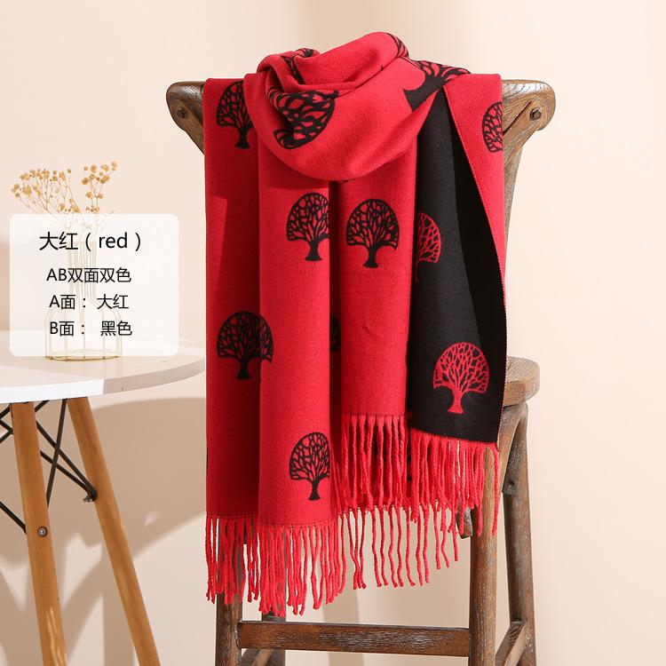 2024 Autumn And Winter New Thickened And Extended Cashmere Scarf Versatile Women'S Warm Neck Protection Scarf Double Sided Scarf Shawl