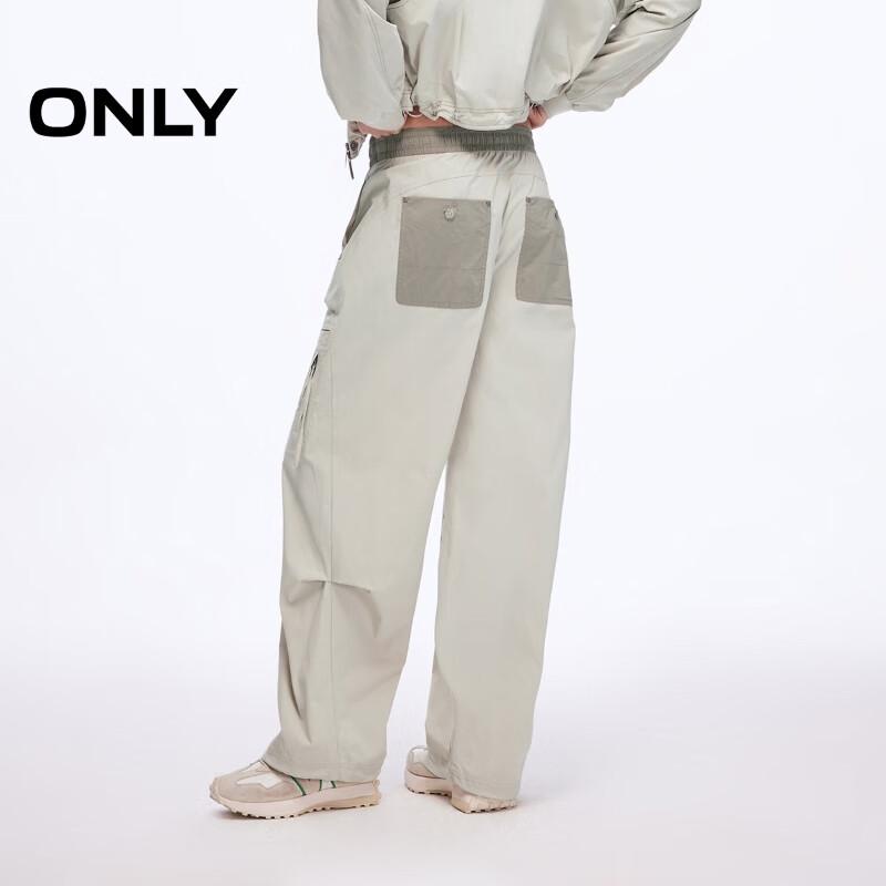 ONLY Women's 2025 Summer Drawstring High-Waist Straight-Leg Pants