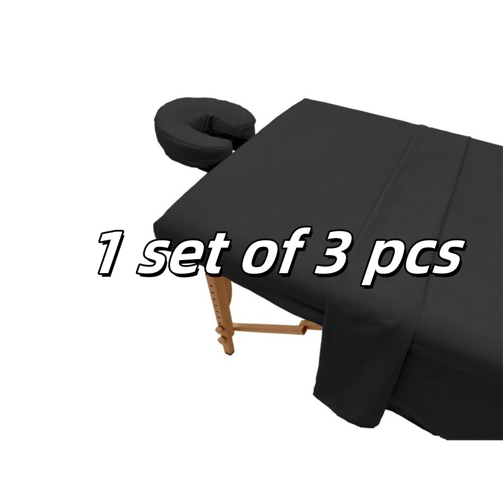 3pcs/Set Microfiber Massage Table Sheet Set Premium Salon SPA Bed Cover Unscented Flat Fitted Sheet Kit With Face Cradle Cover