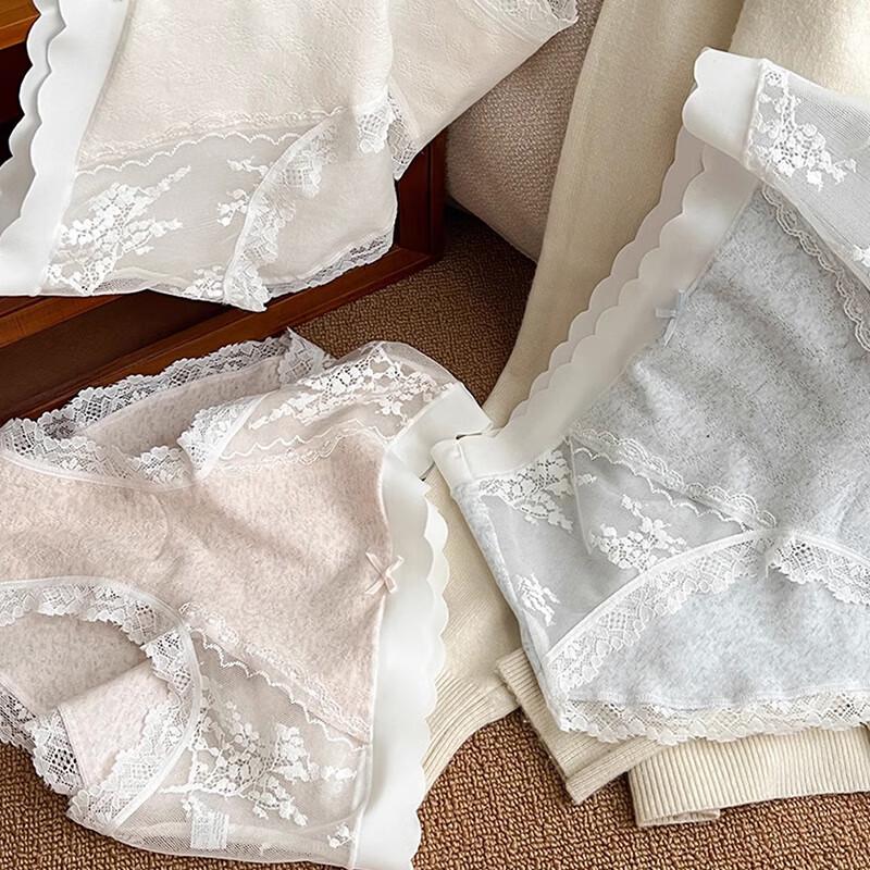 Women's Modal A-Class Baby Cotton Lace Antibacterial Mid-Waist Briefs
