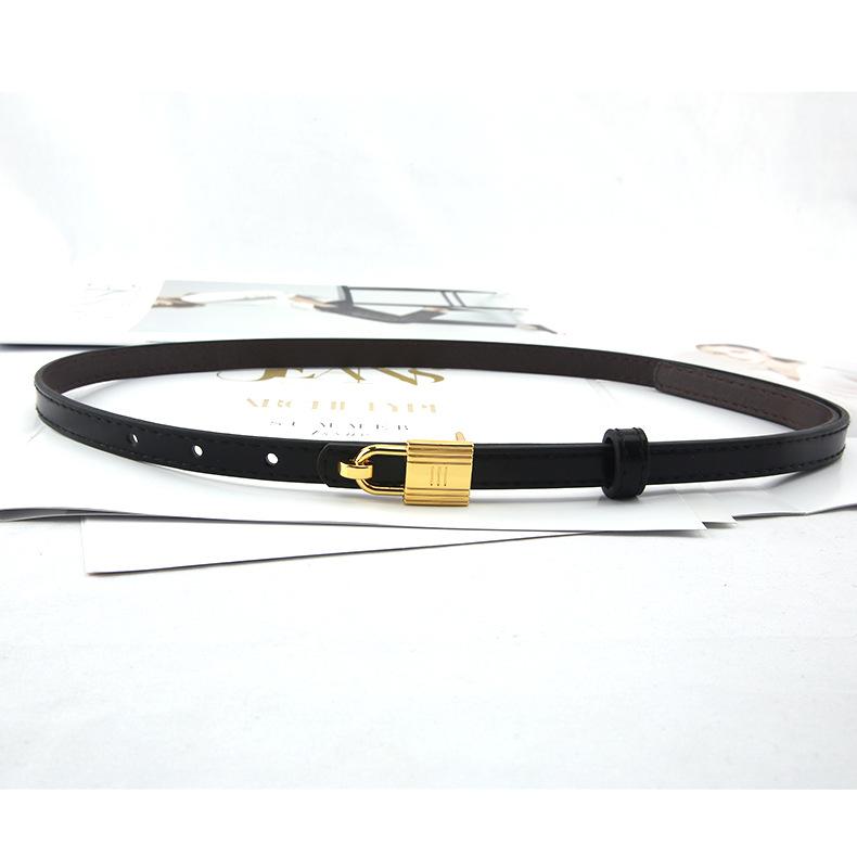 

And Versatile Belt Slimming With Metal Buckle Belt Paired With Jeans Dress And Black