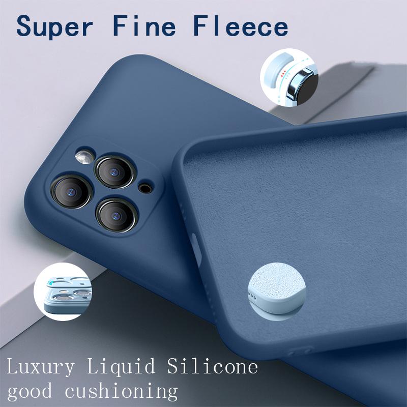 

Роскошный оригинальный мягкий силиконовый чехол из жидкого силикона для Iphone 14 13 11 12 Pro Max Xr Xs 78 Plus, супертонкий флисовый противоударный чехол