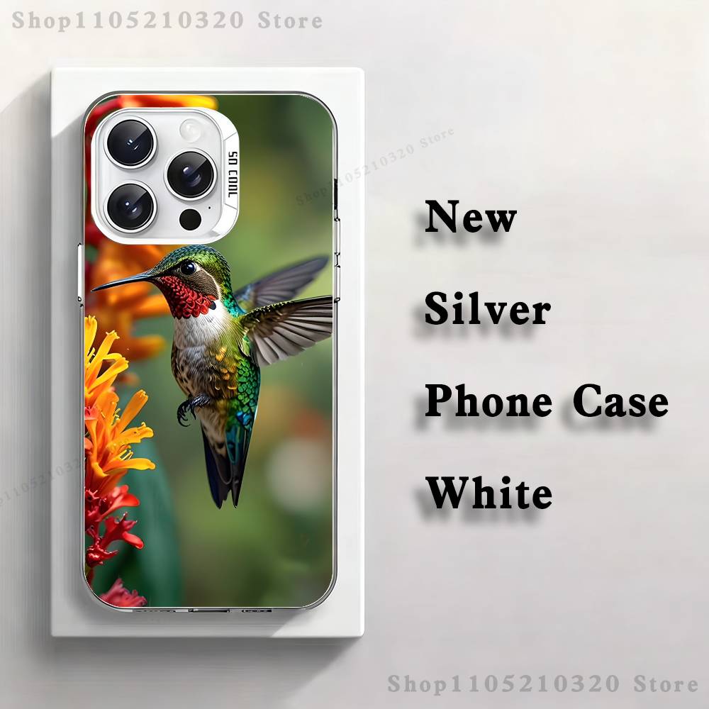 Animals Hummingbirds Phone Case For iPhone 17,16,15,14,13,12,11,Pro,Max,Plus,Mini,XS,SE Anti Fall White Matte Hard Bumper