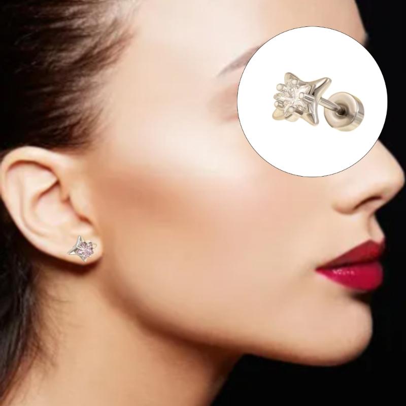 Edgy Yet Sweet Star Studs For Ear Cartilage Allergy Proof Stainless Steel Jewelry Everyday Wear