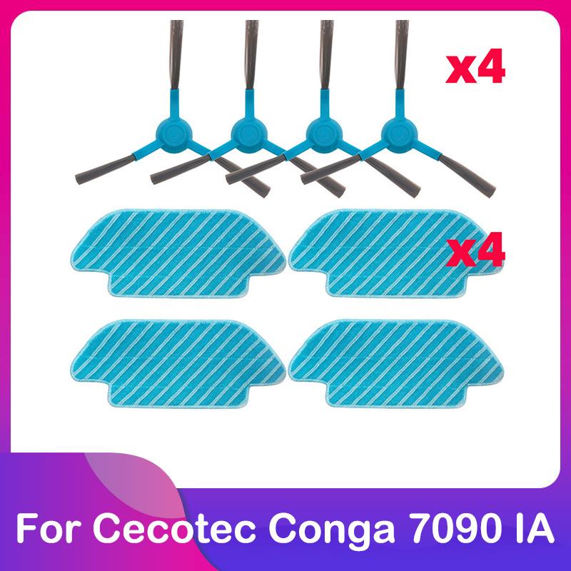 Fit For Cecotec Conga 7090 IA Robot Vacuum Cleaner Replacement Spare Part Accessories Main Brush Roller Side Brush Mop Cloth Rag