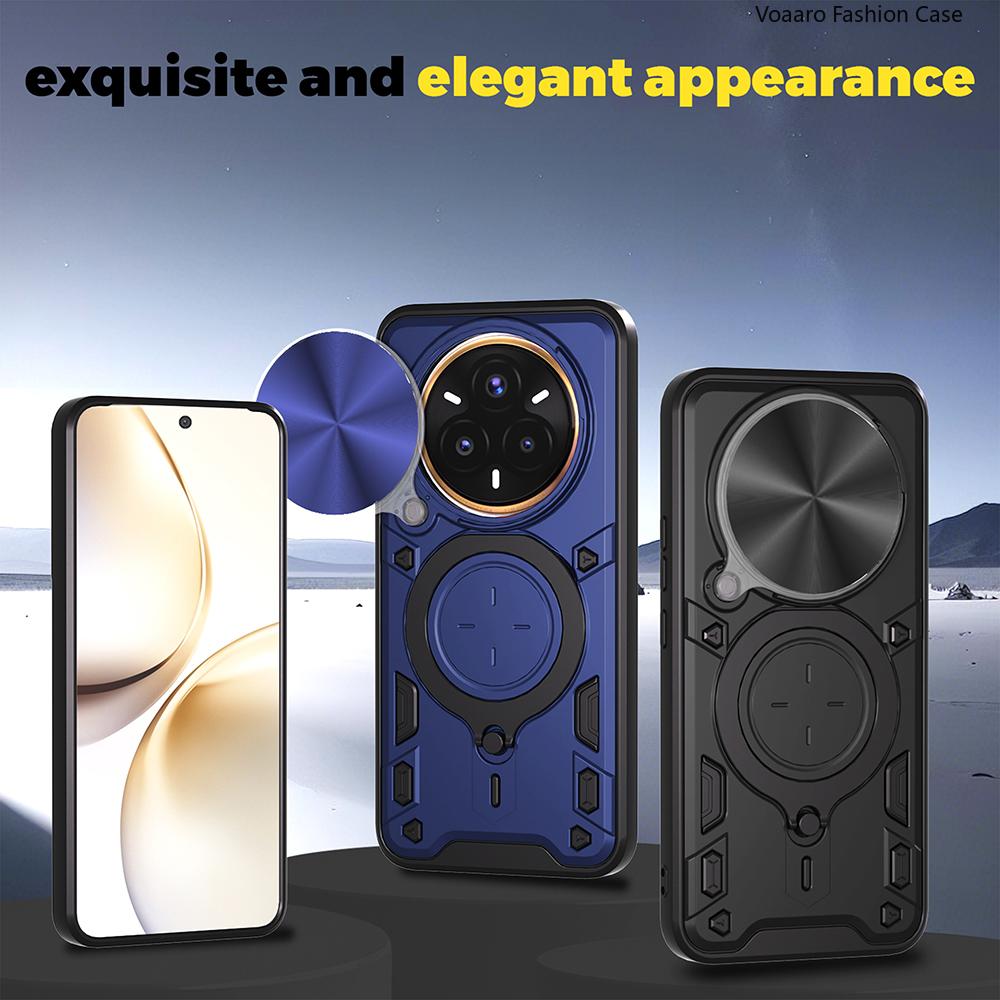 Rotate Slide Lens Camera Armor Funda for OPPO Realme 14 Pro Plus 13 P3 Pro 5G Global Case Magnetic Ring Kickstand Holder Cover