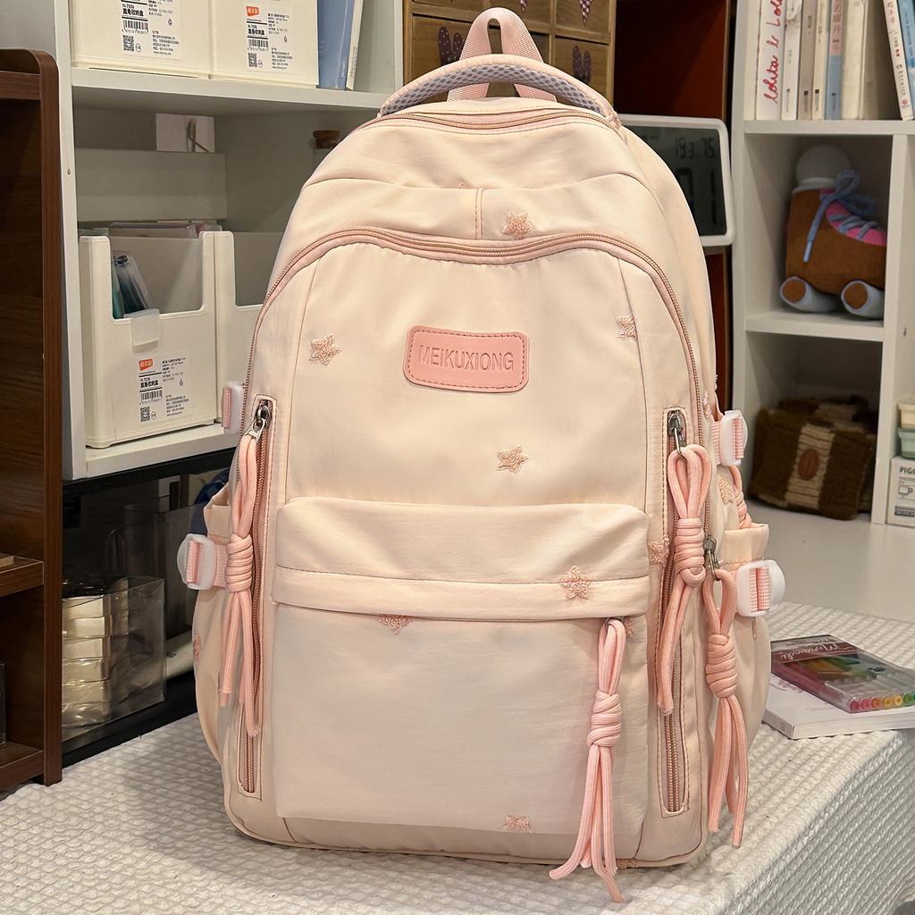 School bag for girls, Japanese style new fresh and sweet bow backpack, casual lightweight backpack for middle and high school students