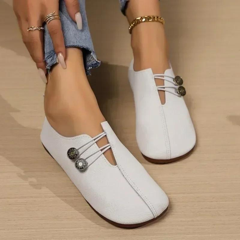 Women's Flat Shoes Soft and Comfortable Walking Light Non-slip Loafers Fashion Women's Leather Shoes Spring and Autumn 2025 New