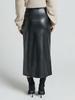 Autumn PU Pleated Skirt High Waist Zippered Half Body Skirt Slim Fit Bodycon Long Dress for Women