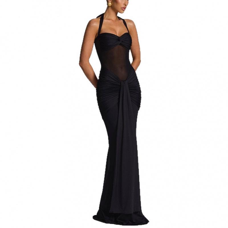 Women's 2025 Backless Bodycon Ruched Dress